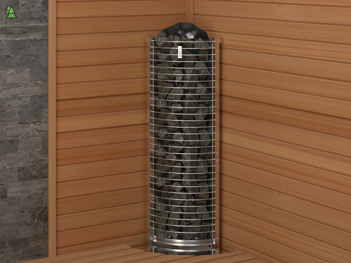 SAWO Электрическая печь TOWER TH3-60NS-CNR угловой установки , выносной пульт (пульт и блок мощности докупаются отдельно)