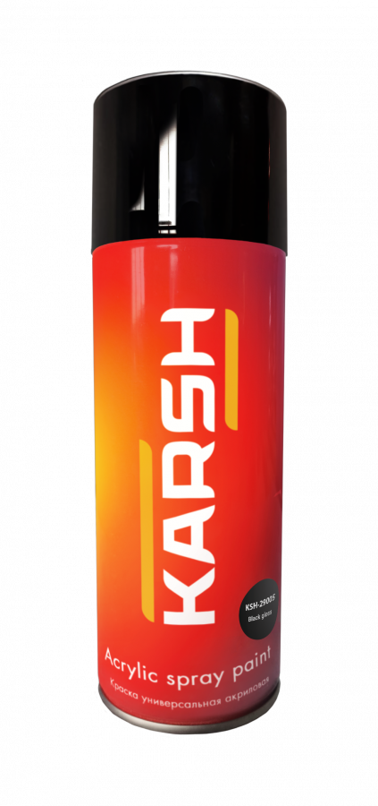 Karsh Краска акриловая чёрная 400мл аэрозоль, глянцевая
