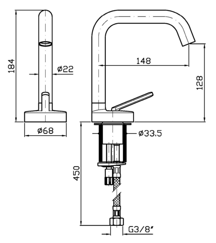 Cмеситель для раковины Zucchetti Isy22 ZIS1400 излив 14,8 см ФОТО