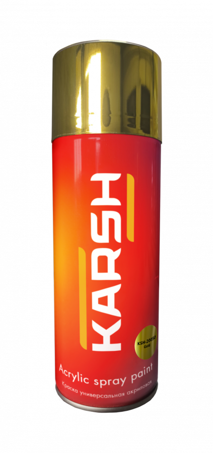 Karsh Краска акриловая хром золото Gold  400мл аэрозоль, глянец