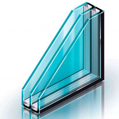 Стеклопакет двухкамерный толщина 46мм