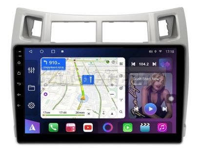 Магнитола Toyota Yaris 2, Platz, Vitz (XP90) 2005-2010, рамка серебро, Farcar, S500 (FC-BM3022M)