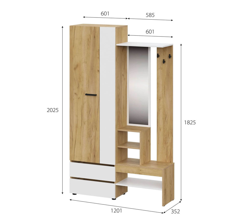 Вешалка с зеркалом АБРАУ