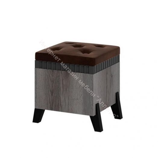 Пуфик с ножками Ольга 3 Дуб делано серый