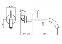 Прогрессивный смеситель для раковины Zucchetti Isy22 ZIS2815 19 см схема 2