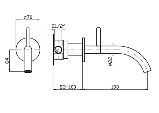 Прогрессивный смеситель для раковины Zucchetti Isy22 ZIS2815 19 см схема 2