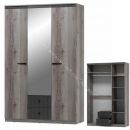 Шкаф трехдверный на цоколе Ольга 3  Дуб делано серый