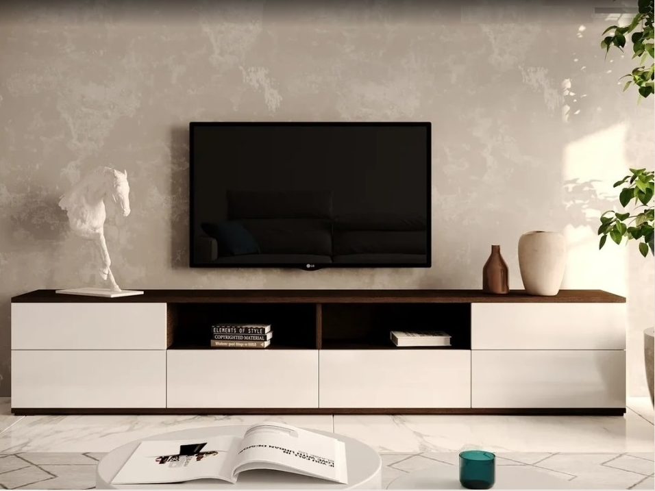 Тумба ТВ Каскад -3 Венге/Белый глянец