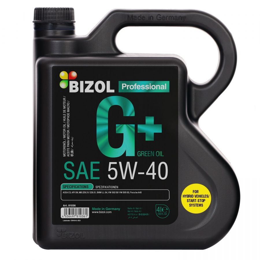 BIZOL Green Oil+ 5W-40, 4л