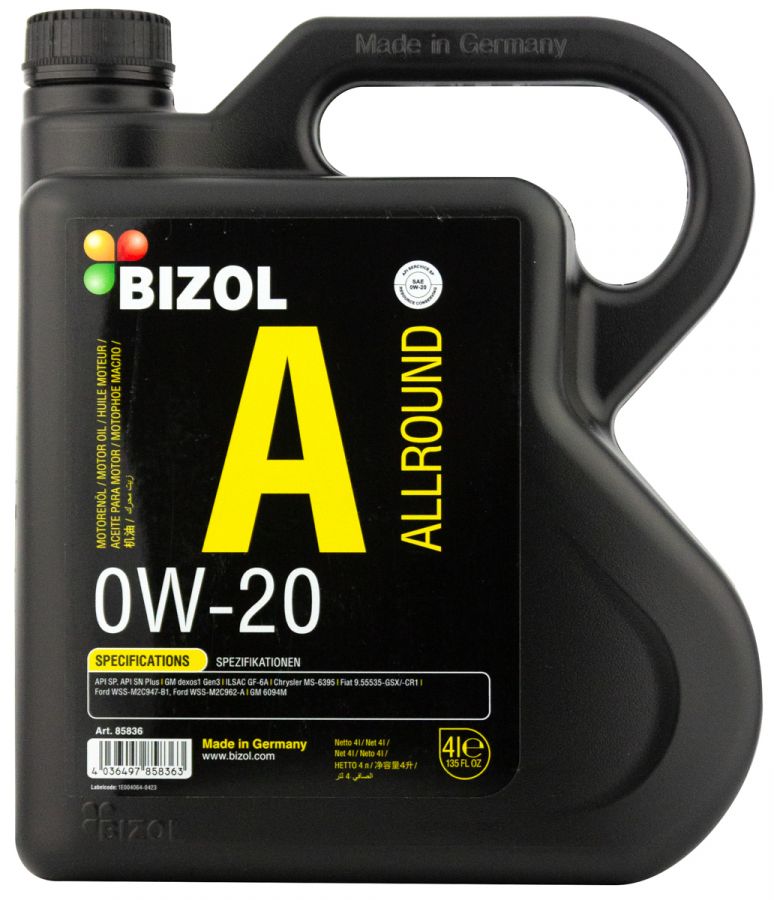 BIZOL Allround 0W-20, 4л