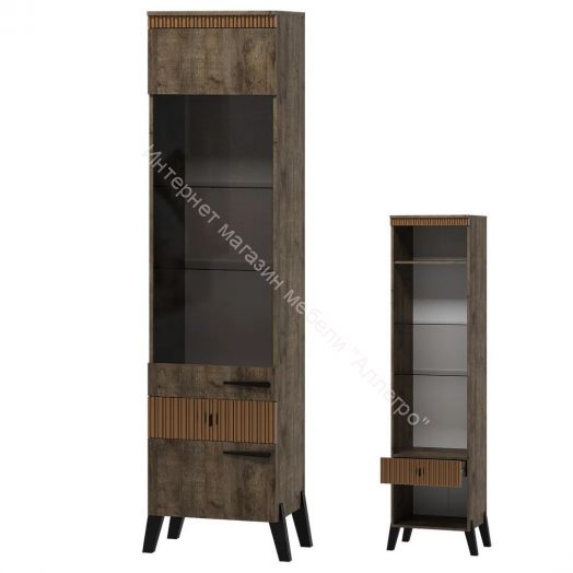 Шкаф витрина пенал с ножками Ольга 3 Дуб коми