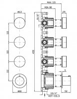 Термостатический смеситель для душа Zucchetti Isy22 ZIS4803.P91 с 3 запорными клапанами схема 2