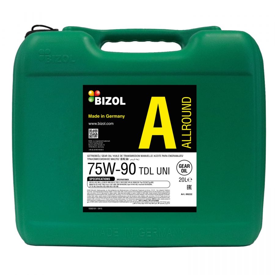 BIZOL Allround Gear Oil TDL UNI 75W-90, 20л