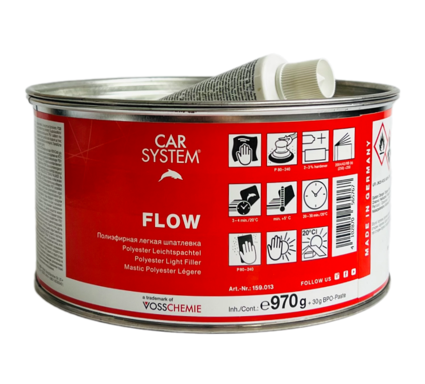 Шпатлевка 2К полиэфирная "Flow" беж. (1.0кг) облегченная