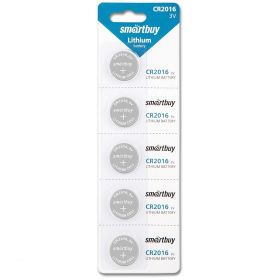 батарейка SMARTBUY CR2016 BL1, 5/100