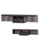 Тумба ТВ №1 подвесная на кронштейне Ольга 3 Дуб делано серый