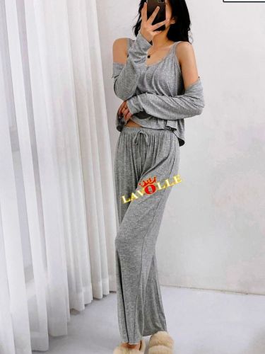 Домашний костюм ТРОЙКА с брюками  AIPINGNA 9012 (серый)