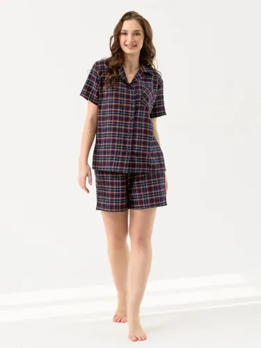 Пижама женская "Добрый вечер" (шорты) (синий)