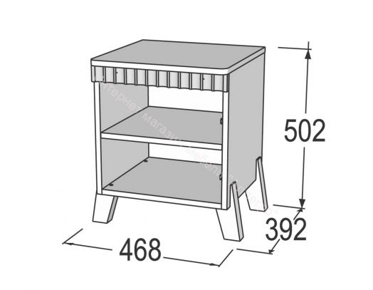 Тумба прикроватная с ножками Ольга 3 Дуб коми