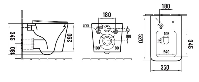Подвесной унитаз с биде с крышкой Boheme Zen 967-SET-2 ФОТО