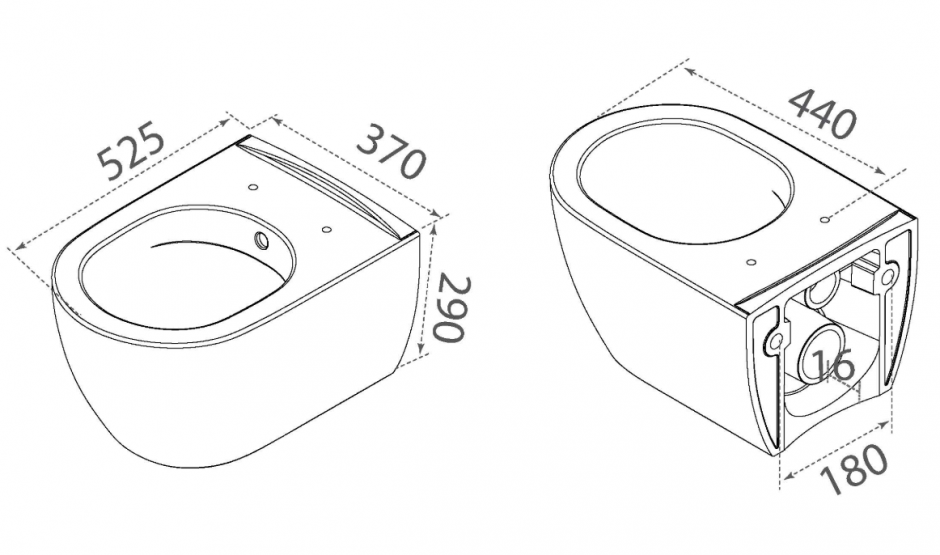 Подвесной унитаз с крышкой Boheme Bianca 961-SET-B ФОТО