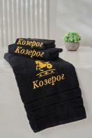 14418/10 Знаки зодиака полотенце махровое плотность 350гр [черный+козерог]