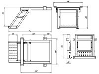 Лестница для фургона складная 1 широкая ступень H-340 Zn - схема