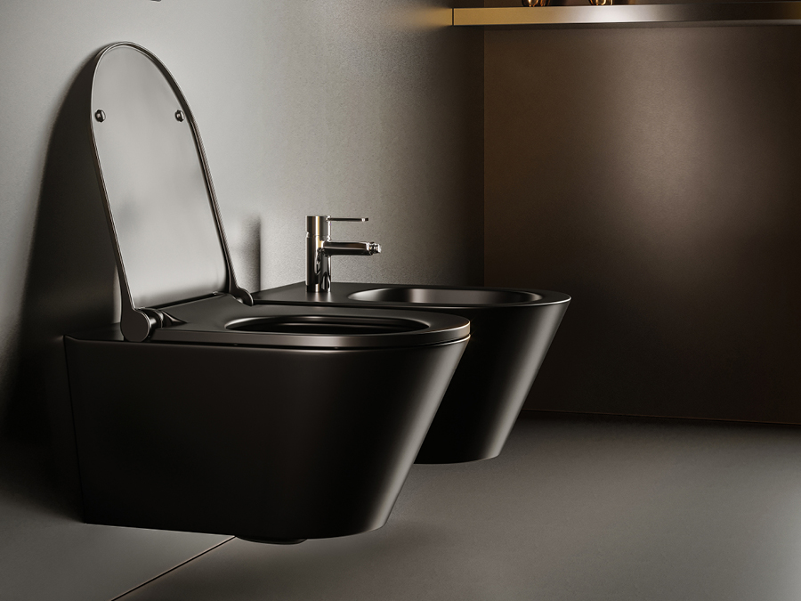 Биде подвесной, Avva Черный матовый