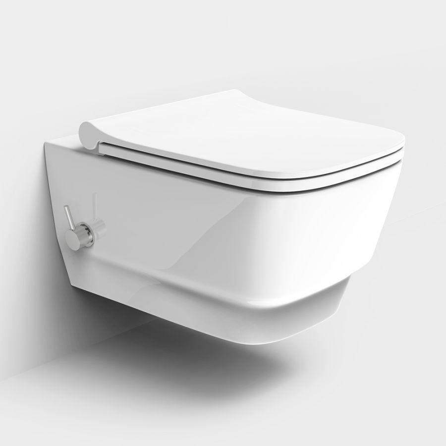 Унитаз подвесной с функцией биде, Bello Белый глянец