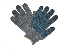 перчатки х/б 10кл 5 нит.с ПВХ точка СЕРЫЕ 10/300