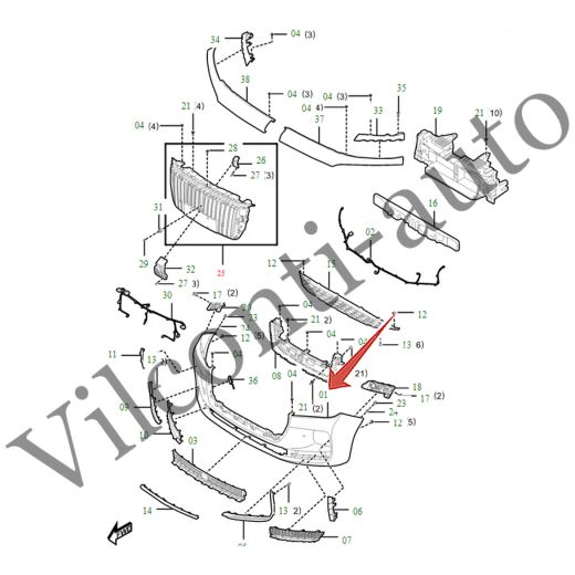 БАМПЕР ПЕРЕДНИЙ КОМПЛЕКТАЦИЯ ДЕЛЮКС HONGQI H9 I 2020-2025 2803X40DB05S1 100% ОРИГИНАЛ