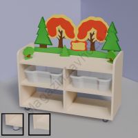 ТУМБА ДЛЯ ИГРУШЕК И ПОСОБИЙ 22 ОДНОСТОРОННЯЯ С 2-МЯ КОНТЕЙНЕРАМИ