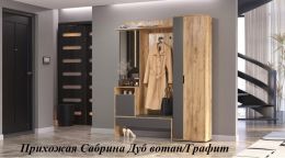 Прихожая Сабрина (ш1590*г350*в2000мм) Дуб вотан/Графит