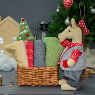 Набор Лошадка Мальчик в красно-сером