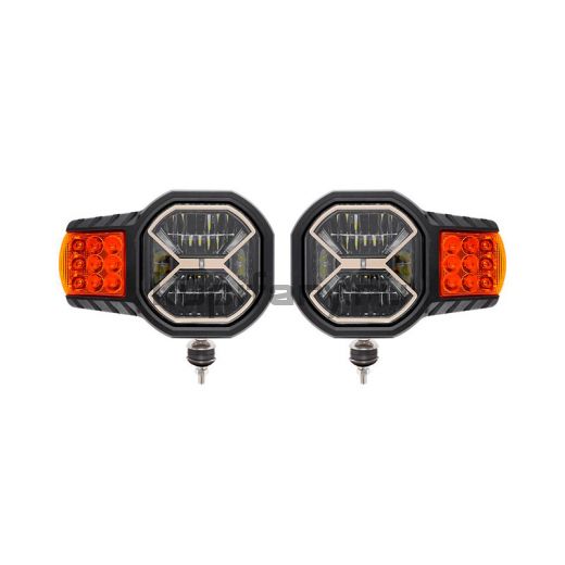 Светодиодные фары с обогревом дальний/ближний свет ДХО комплект 2шт