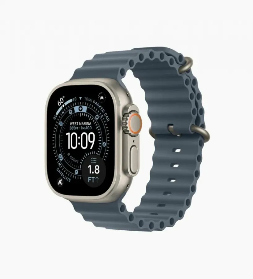 Apple Watch Ultra 3 49mm Titanium, Ocean Band Anchor Blue