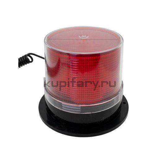 Маяк проблесковый светодиодный красный 115 мм 24 LED на магните в прикуриватель PM2195