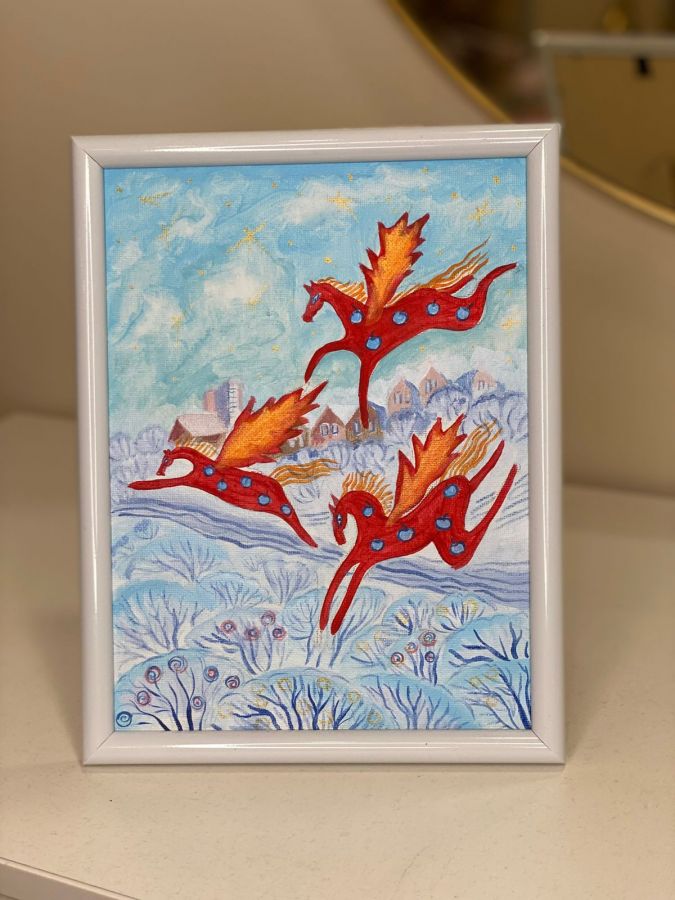 Картина "Три огненных лошадки"