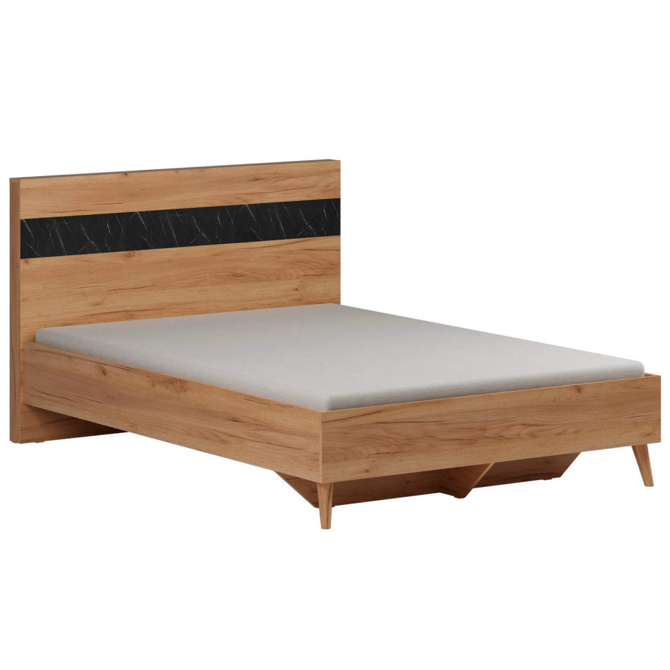 Кровать двуспальная 160х200 Ольга 4 (Дуб золотистый и Креатель)