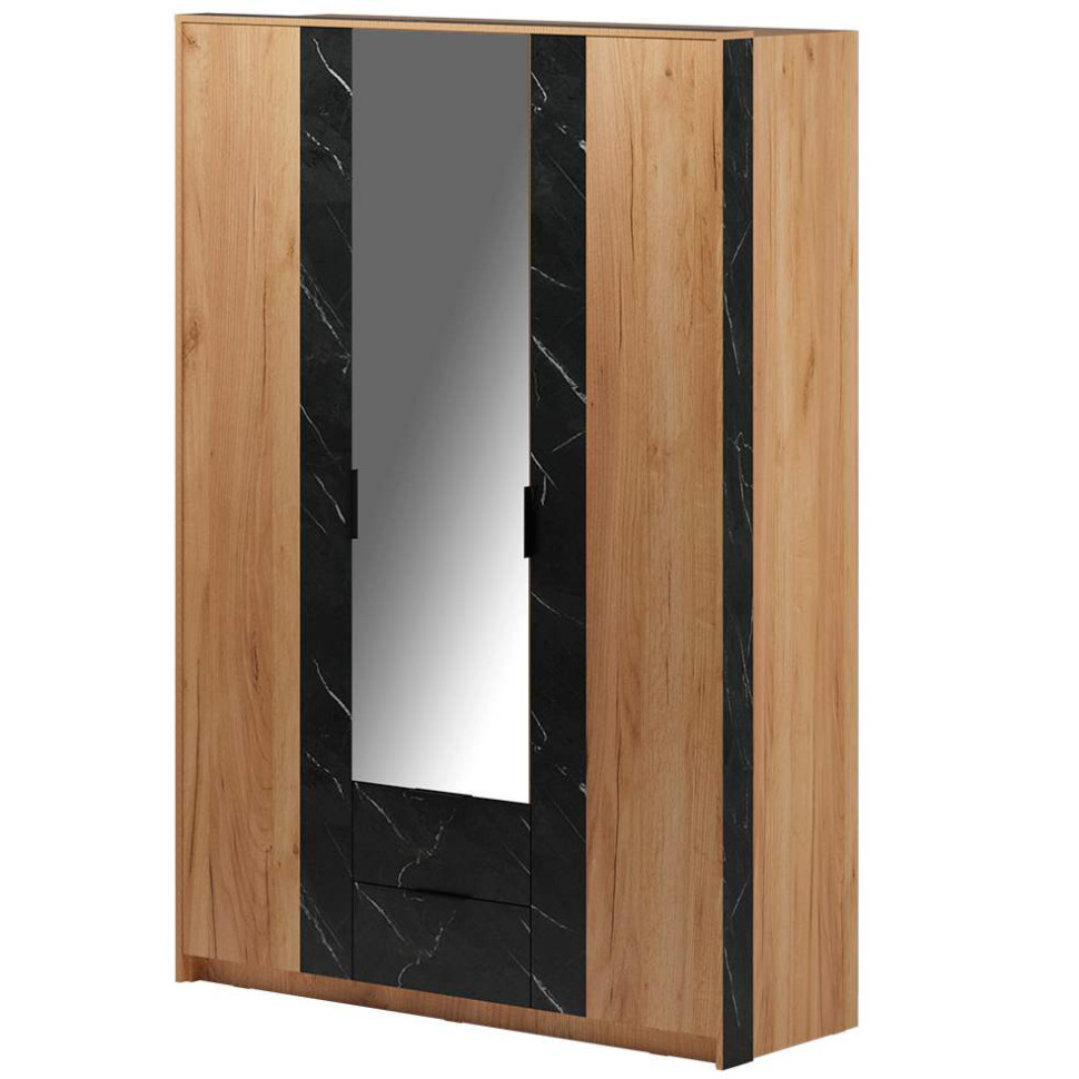 Шкаф для одежды трехдверный Ольга 4 (Дуб золотистый-Креатель)