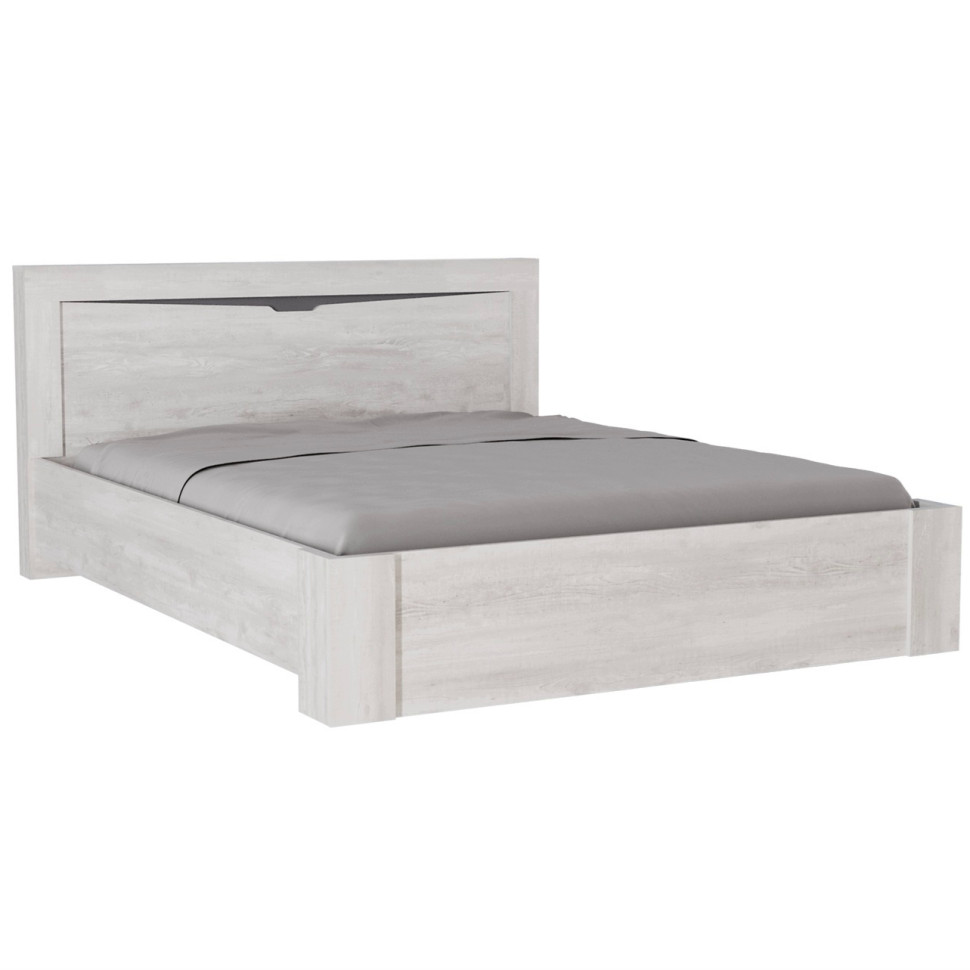 Кровать двуспальная 120х200 Ольга 5 (Бетон пайн светлый - Антрацит)