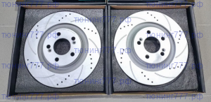 Диски тормозные передние с насечками и перфорацией, Monaer, на GAC GS8 II и ГАК M8