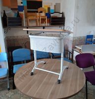 Парта 1 местная с экраном на круглой трубе