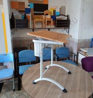 Парта 1 местная с экраном на круглой трубе