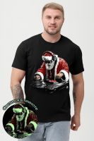 8586 футболка оверсайз мужская [черный+Д мороз диско]