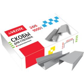 Скобы для степлера "deVENTE" 24/6 1000 шт в картонной коробке, оцинкованные 4141304