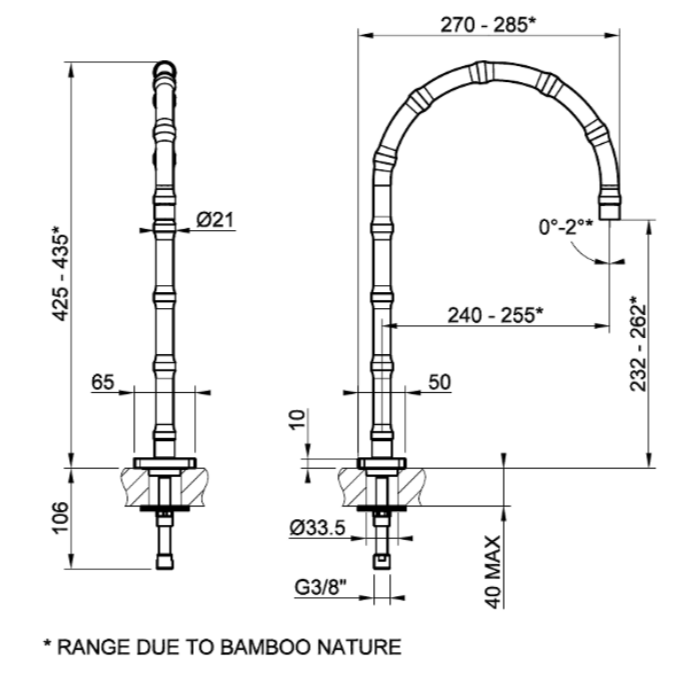 Излив Gessi Jacqueline 77023 высокий 43,3 см ФОТО