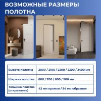 Размеры скрытой двери кромкой с 4 сторон 2000/2100 черный