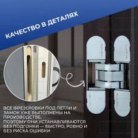 Фрезеровка скрытой двери с фурнитурой кромкой хром 2000/2100