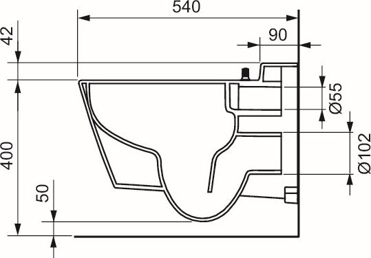 Подвесной унитаз Tece One 9700204 схема 6